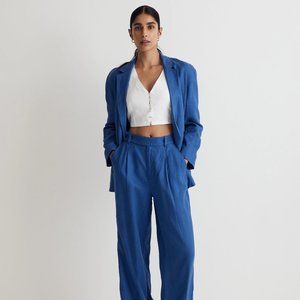 BRAND NEW with Tags Madewell Double-Breasted Crossover 100% Linen Blazer SMALL!